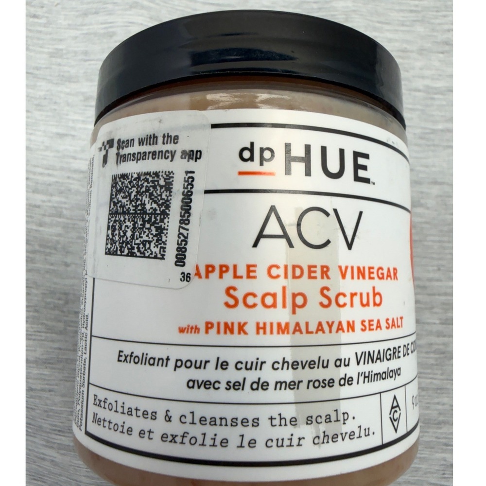 dpHUE ACV Apple Cider Vinegar Scalp Scrub Pink Himalayan Sea Salt 9oz New Vegan